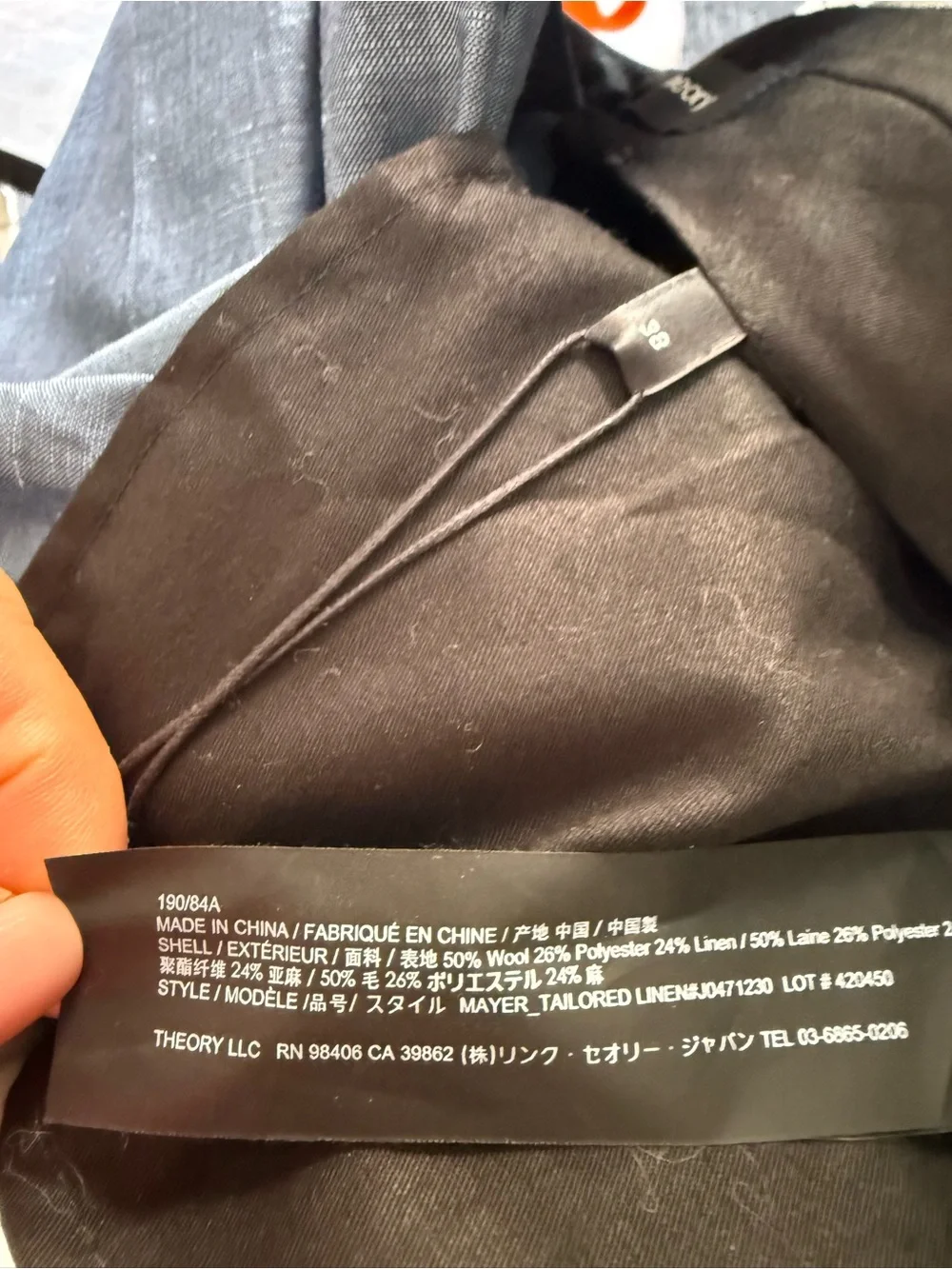 Theory Blue Men's Dress Pants
